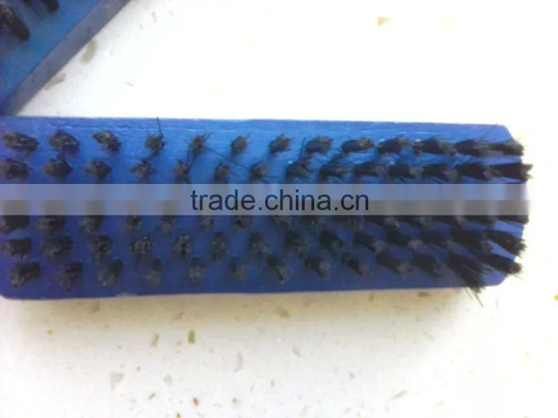Good quality wholesale blue color Maple wood made shoes brush