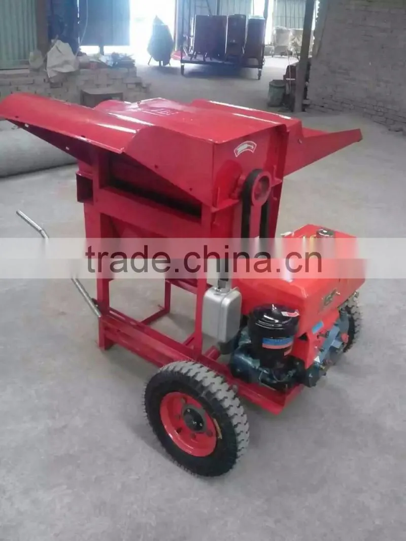 Movable mini paddy grain thresher
