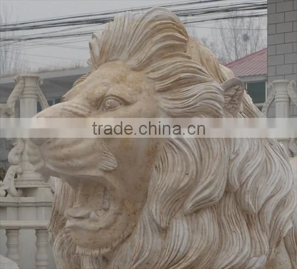 Gate Decoration Yellow Lion Marble Carving