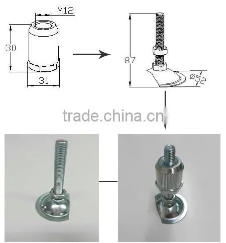 JY-1200E|Stainless steel foot cup|Adjustable semi-nut type foot gasket|Chair underlying