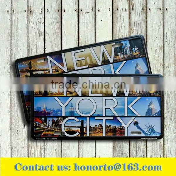 retro decor embossed license plate