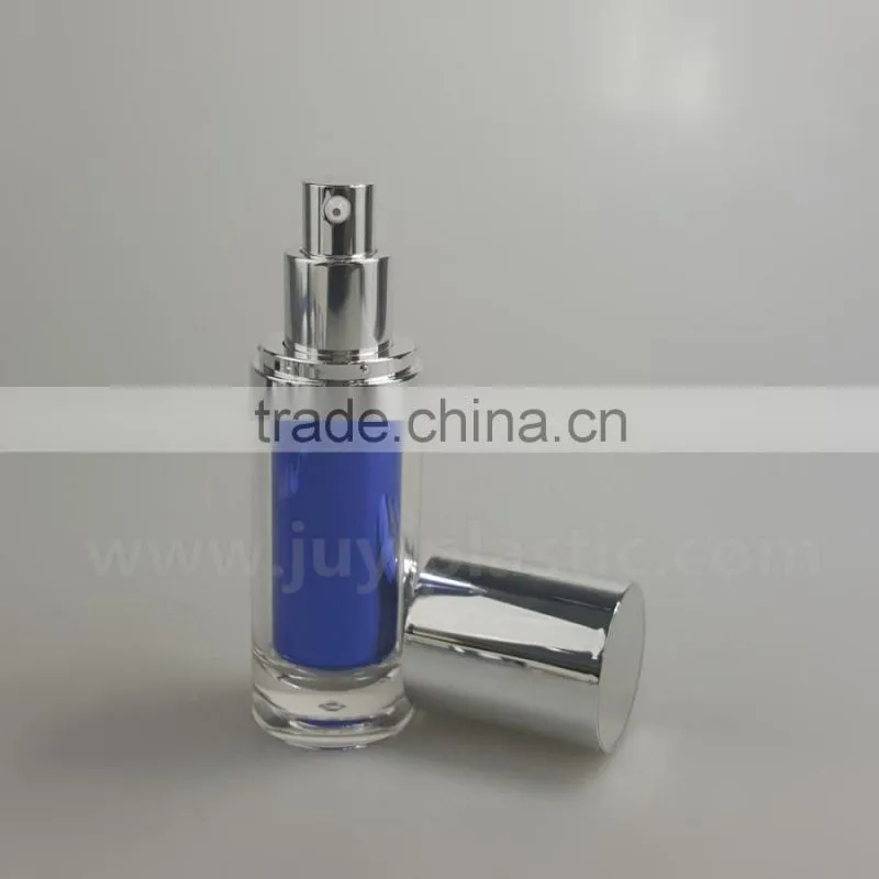 Acrylic plastic type and skin care cream use double wall lotion pump cosmeitc bottles