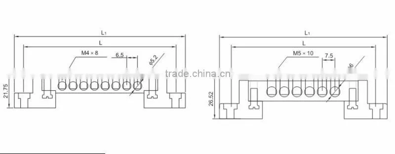 Brass Terminal Block with plastic base