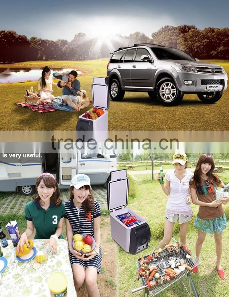 6 L Plastic car mini refrigerator, travel drinking cooler box portable refrigerator with shoulder straps