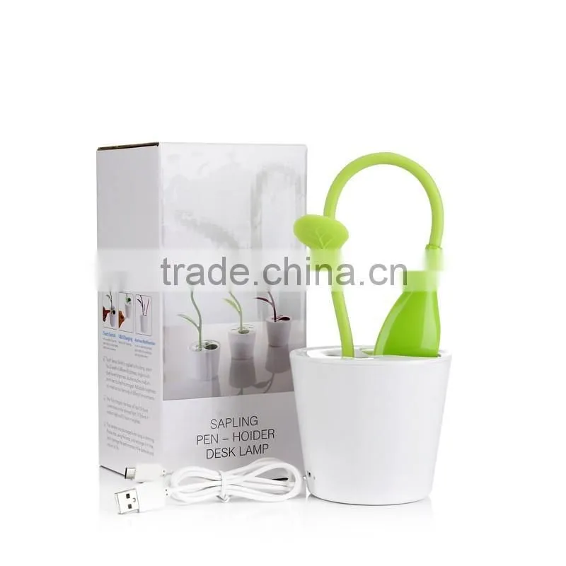 Modern Sapling Pen - holder Desk Light Lithium Battery Led Table Lamps with Touch Dimmer