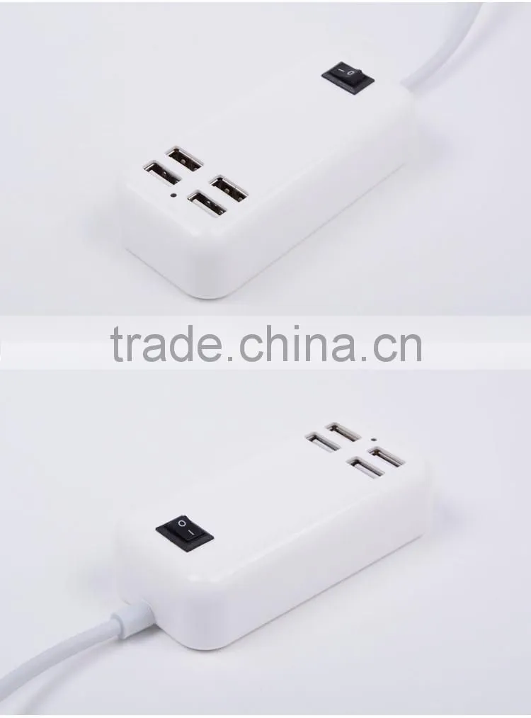 shenzhen portable mobile phone charger with 4 usb port