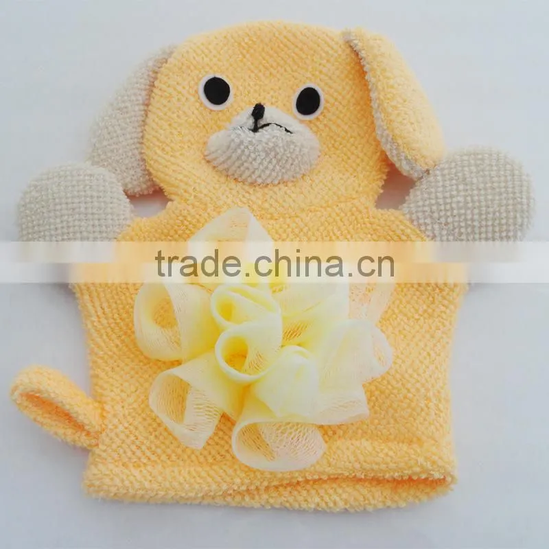 new style kids bath glove with custom logo,various color,custom color,OEM orders are welcome