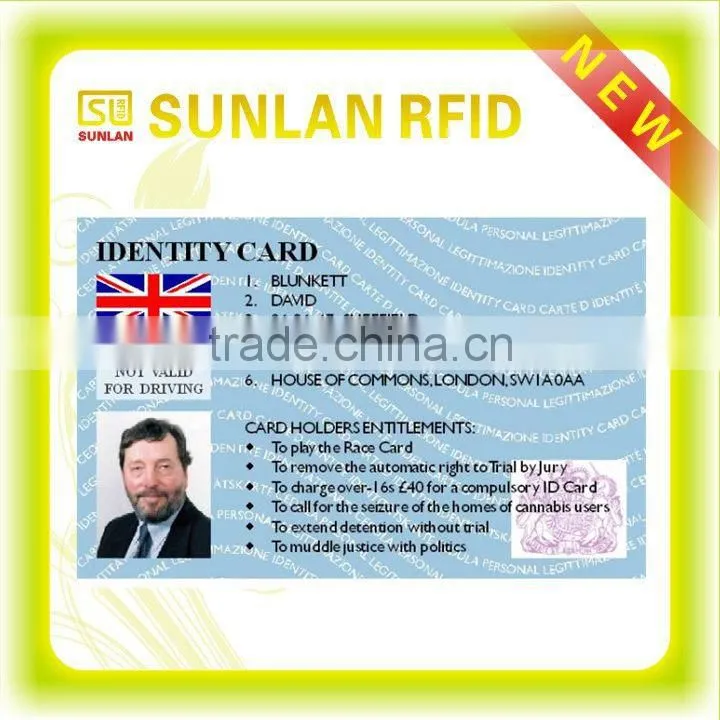 School polycarbonate/PVC Material id card with ISO Size and Custom