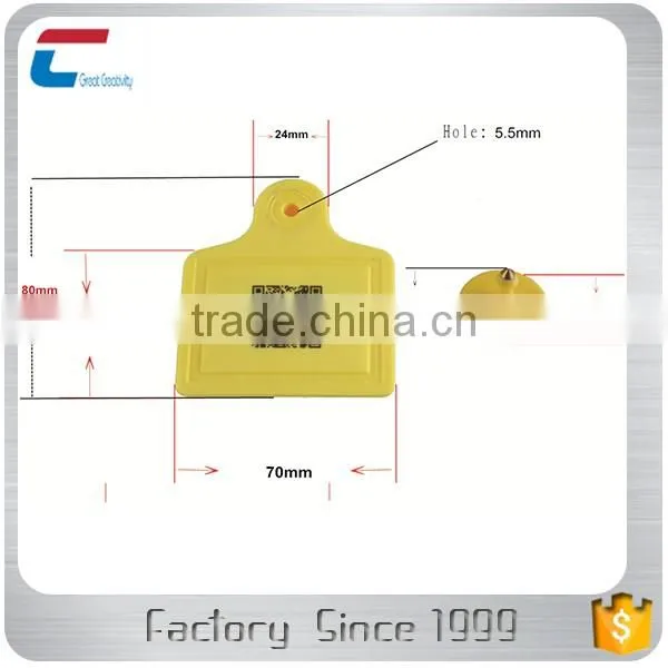 UHF RFID animal ear tags with barcode /qr code for tracking identification management
