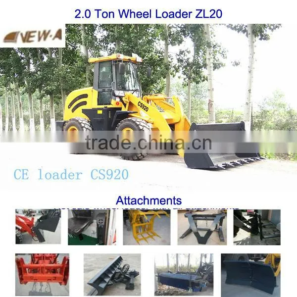2014 hot sale 2ton ZL20 front loader