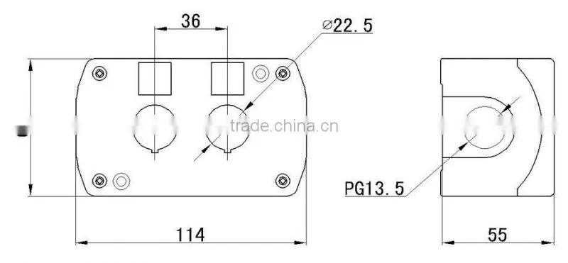 LAY5-JBPN2 IP54 two holes 22mm push button control box parts accessories enclosure plastic box enclosure electronic