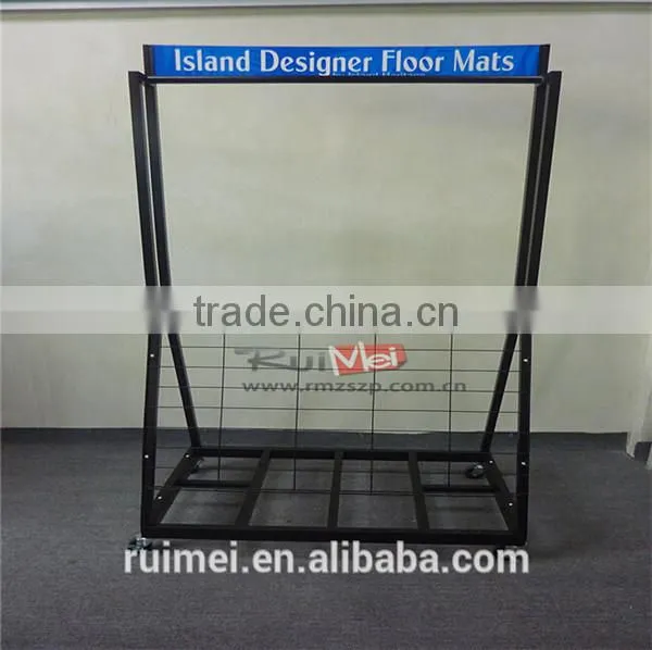 Free-Standing Portable Hanging rug Display Metal Rack