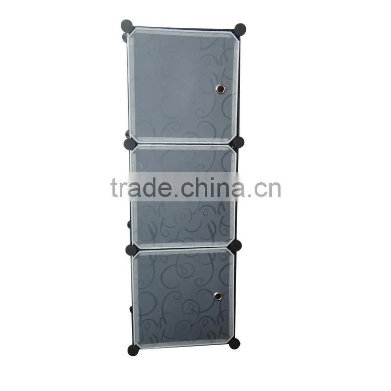 Portable White Color PP Modular Storage Cubes 35*35 cm Solid Panels-3 cubes