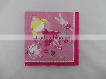 Pink baby girl airlaid napkins for dinner