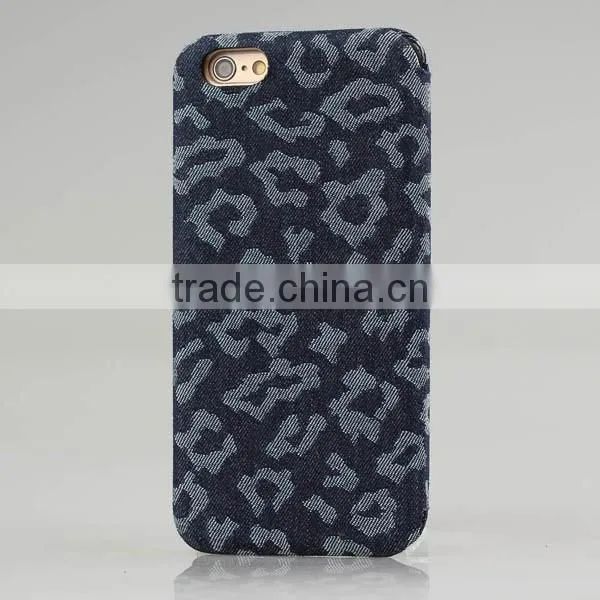 Denim fabric leather card slots flip phone case for iPhone6 case wallet