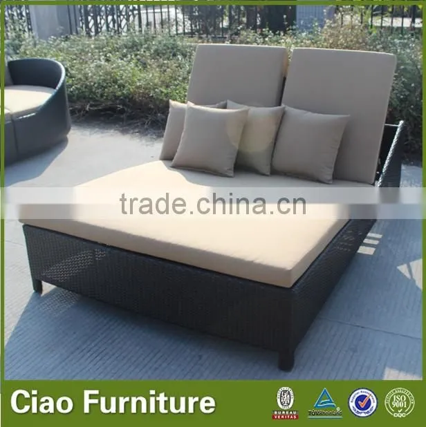 sun bed mattress Outdoor rattan furniture portable sun lounger