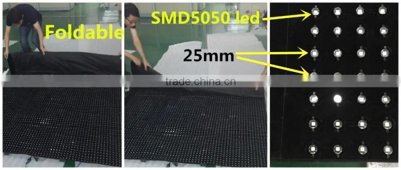 Wholesale cheap full color foldable flexible stage background P25mm screen