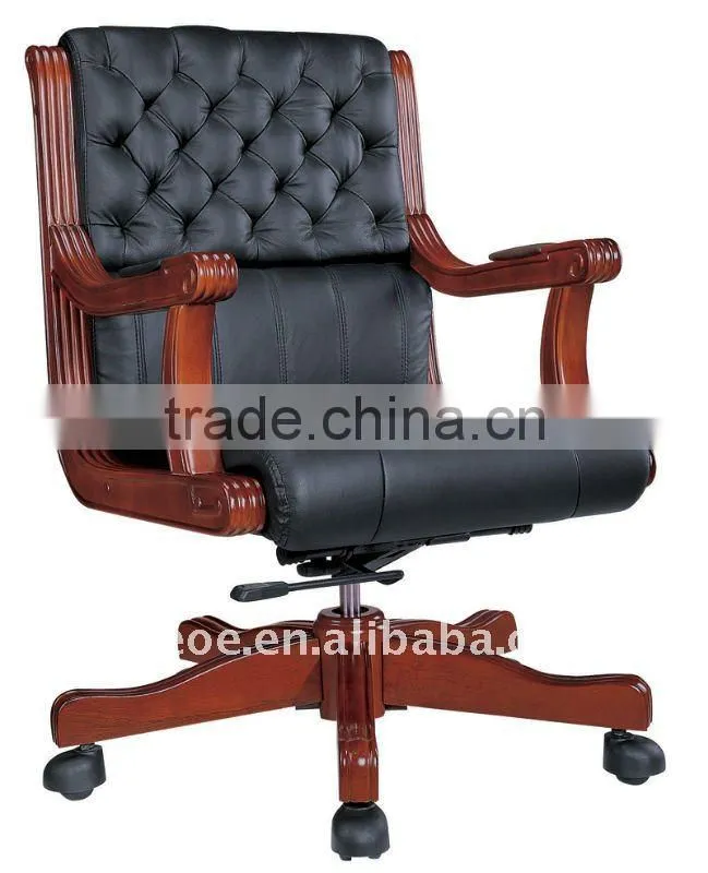 Antique Wood Office Chair Manager Chair office leather executive chair