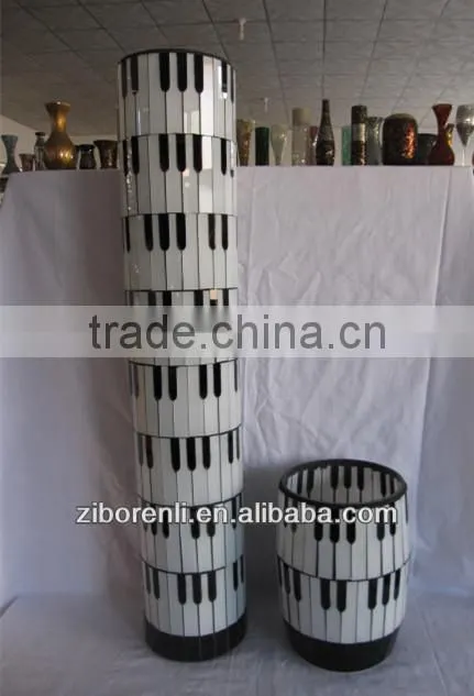 80CM Tall Piano Pattern Design Handmade Colored Mosaic Art Glass Decorative Items