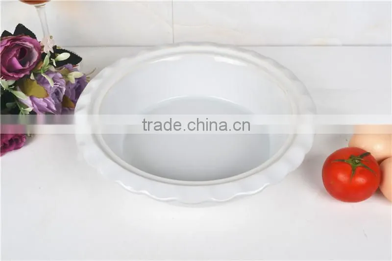 10" ceramic white porcelain round bakeware