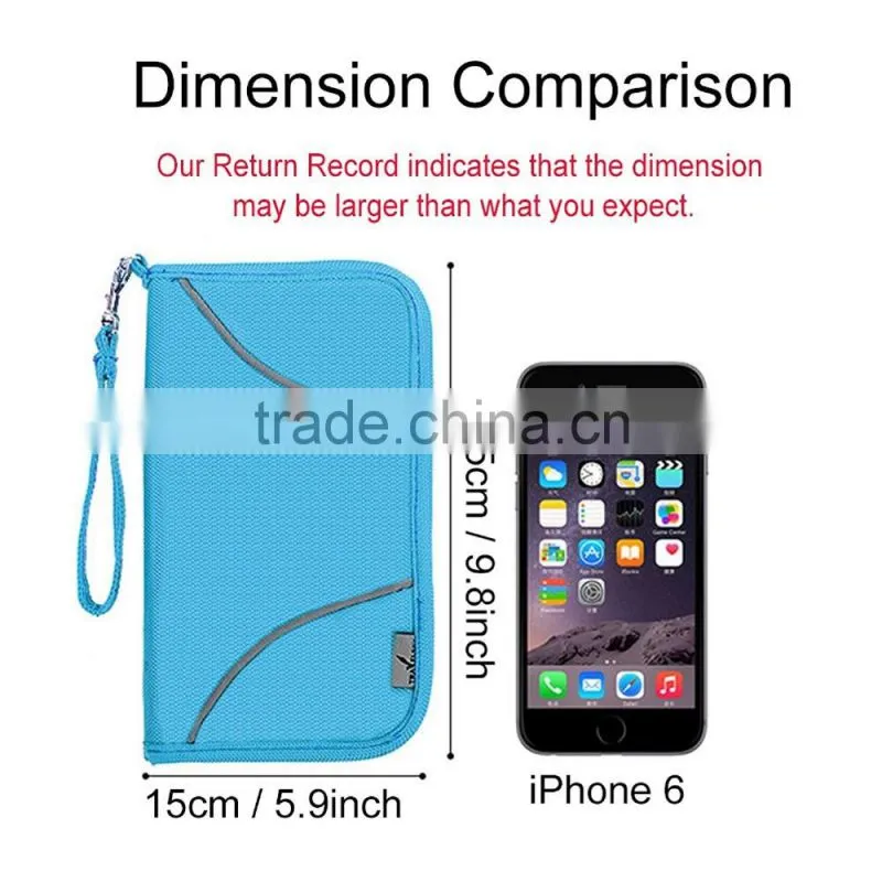 Fashion Nylon travel multifunction rfid passport holder