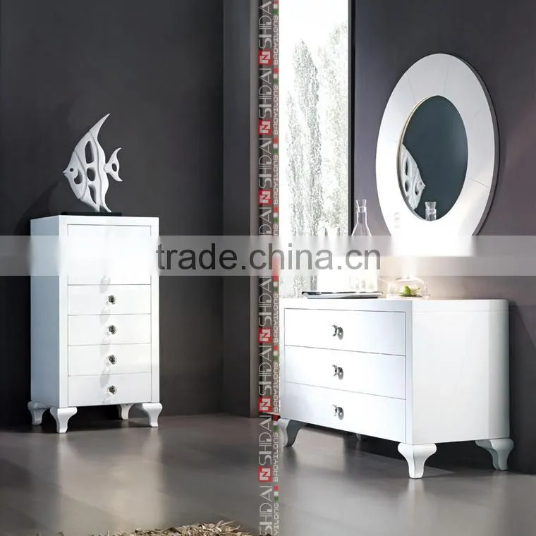 dresser white gloss / modern furniture dresser / dresser with mirror T-45