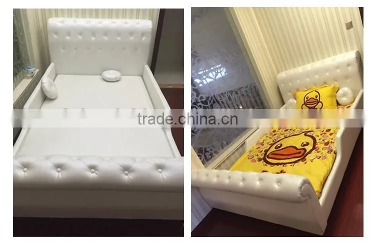 MMD02 sweet pink & blue kids single bed with guardrail 2016 alibaba new classic children kids baby furniture