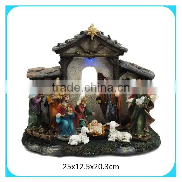 polyresin jesus nativity set manger