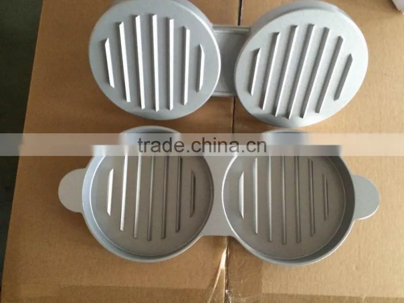aluminum die casting wooden handle LFGB meat pizza stuffed hamburger patty maker with wax disc paper