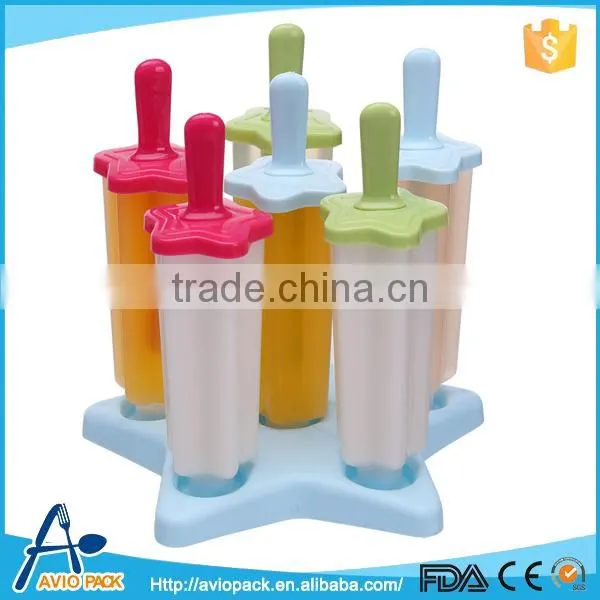 Star shaped plastic ice pop mold with tray