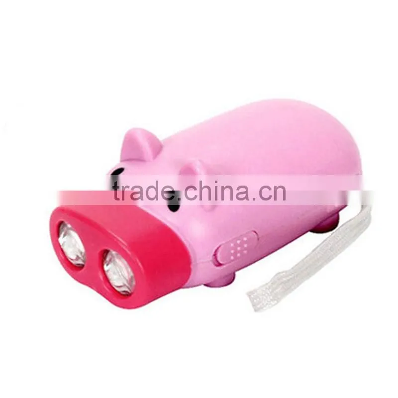 Custom mini cute hand pressure automatic power generation powerful led torch flashlight