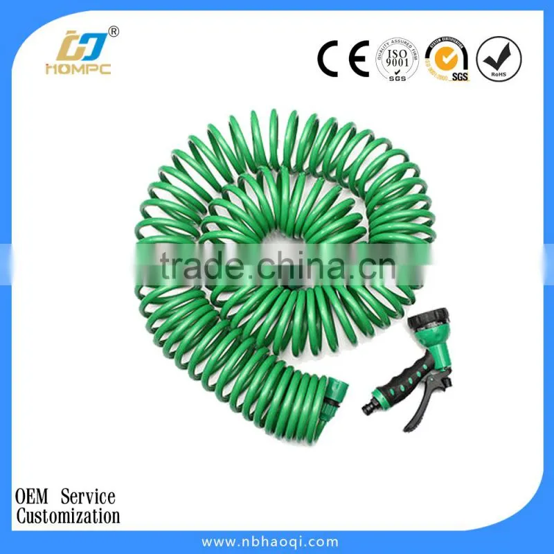 Garden watering coiled flex hose