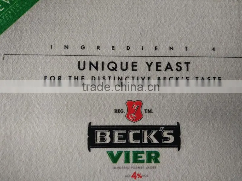 Eco-Friendly Non Woven Fabric branded rubber beer bar mat with logo