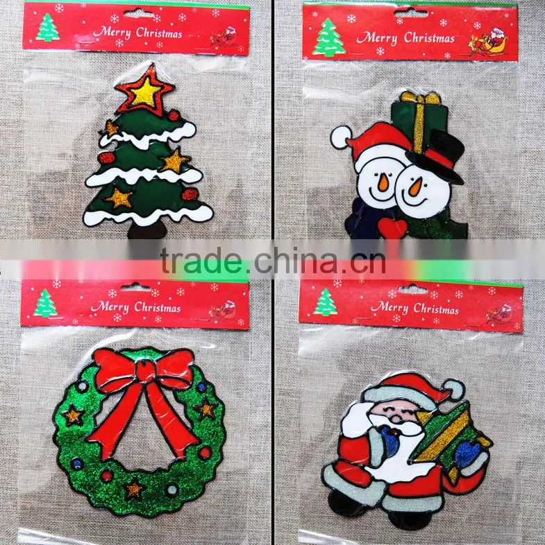 High quality Christmas glass window PVC sticker wall sticker