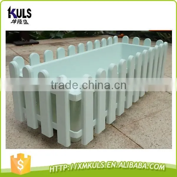 Removable square rectangle plastic garden flower fence pots