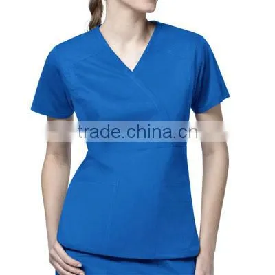 ZX OEM ODM scrubs wholesalemedical scrubs chinaGrey Nurse Scrub Suit With Tagless Neck
