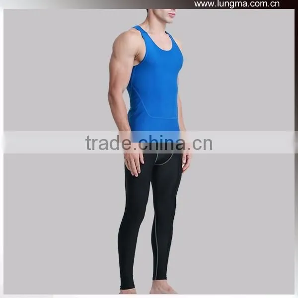 O-Neck Flatlock Stitching Compression TOp Shirt and Bottoms Tights and Pants