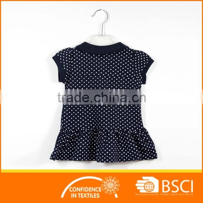 Full Heart Printing Baby Girl Party Dress Children Frocks Designs