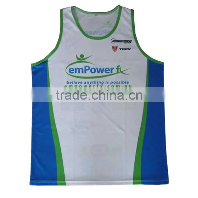 Kroad China wholesale marathon sublimated running singlet custom design for men