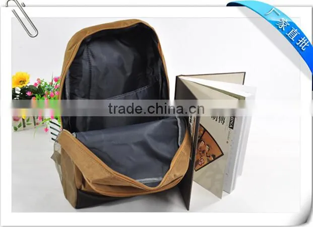 Average size Big Containable brown Suede leather Backpack With Many Pockets