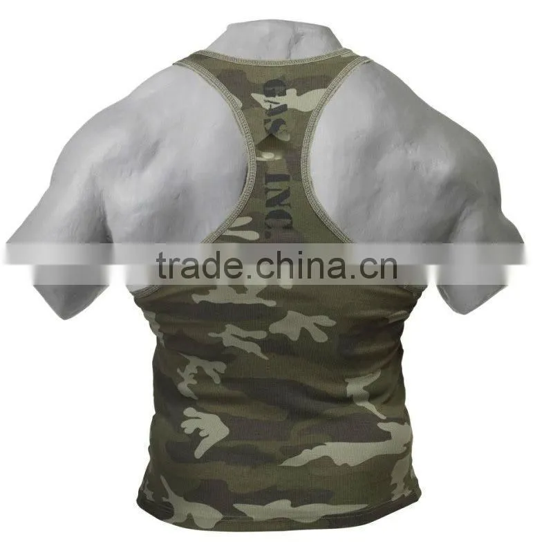 Men's Camouflage Gym Wear Knitted Fitness Singlet Muscle Singlet For Men