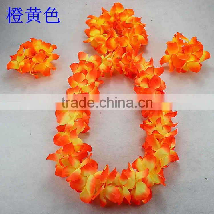 Colorful hawaii flower garland Wreath necklace bracelet headwear sets