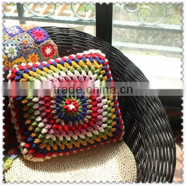 Crochet flowers crochet square bed pillow cushion pillow cushion Lumbar pillow cover