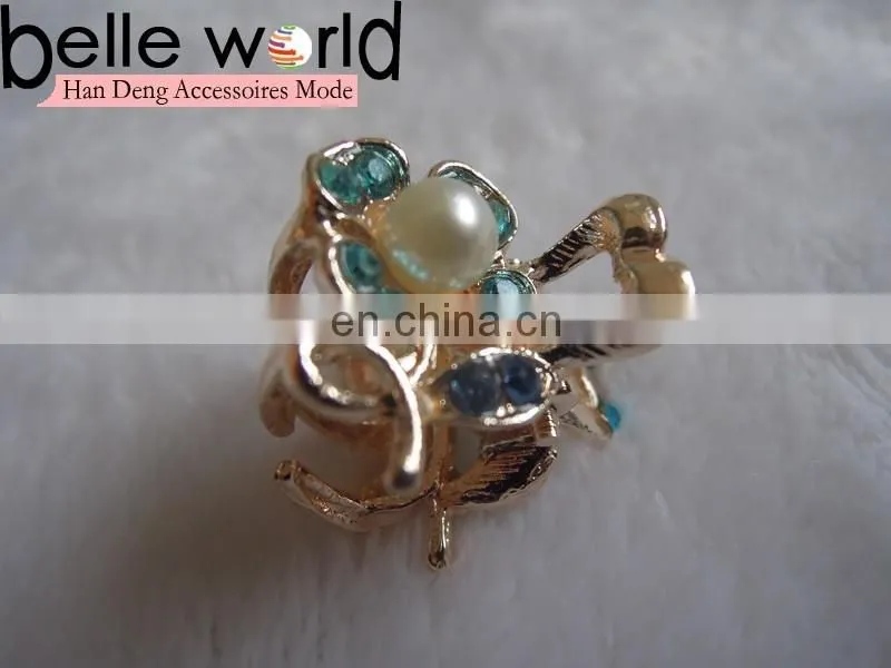 Wedding Flower Rhinestone Pearl Mini Hair Claw Clips