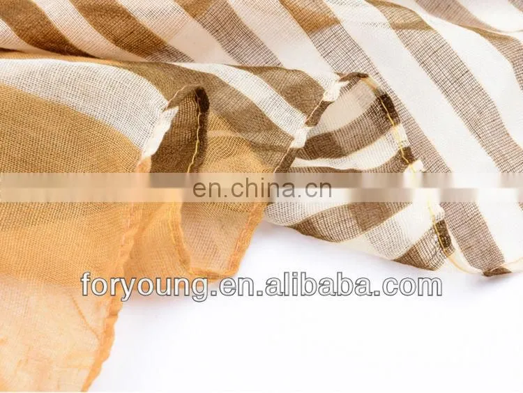 striped print ladies fashion voile scarf