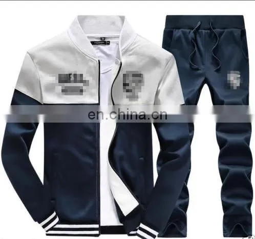 China Supplier Online Shopping Men's Baseball Collar Sweater Suit Set Loose Casual Sports Suit