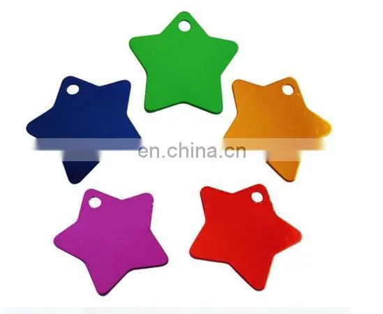 Star Shaped Blank Aluminum Pet Collar Tag