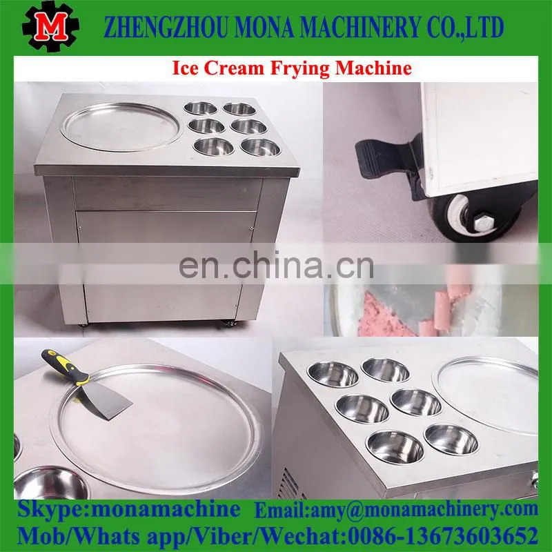 Widely Welcome Double 50cm round pans with 10 cooling barrels/tanks Thai fried ice cream machine for sale
