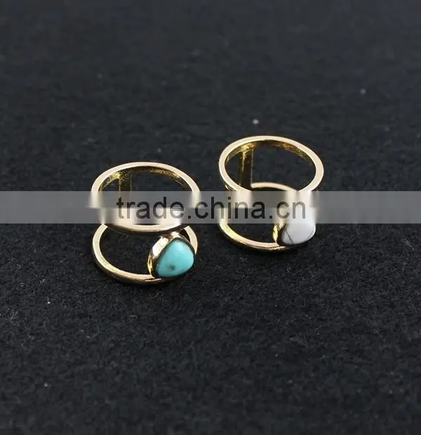 Latest gold ring design natural stone turquoise ring for for wholesale