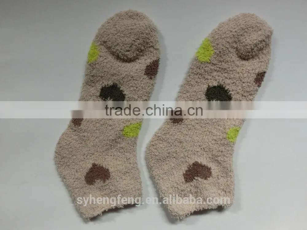 Winter printed cotton velvet room socks
